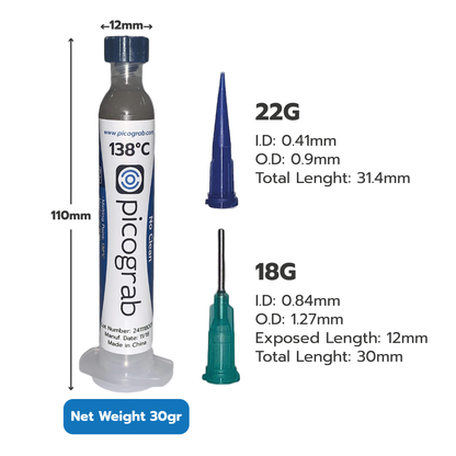 Lead-Free Solder Paste Sn42Bi58 - No Clean, Low Melting Point (138°C), High Precision for SMD and PCB Assembly - 30g