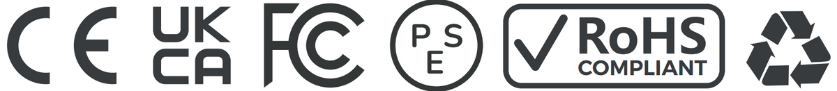 Certifications: CE, UKCA, FCC, PSE, RoHS