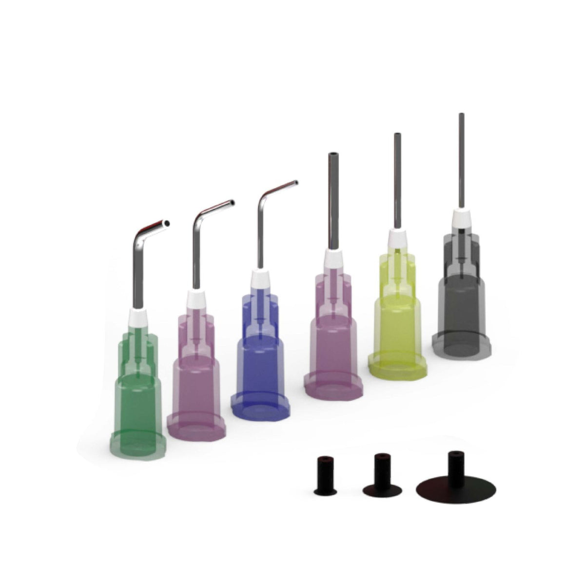 Six needle tips and three silicone cups included with the Picograb V1